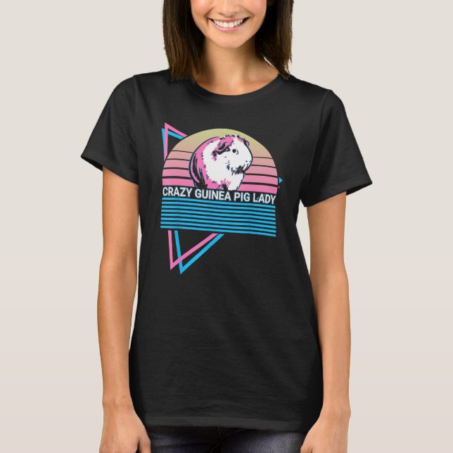 Camiseta Crazy Guinea Pig Lady Crazy Guinea Pig Lady Retro (Anverso)