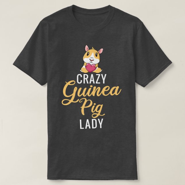 Camiseta Crazy Guinea Pig Lady Piggy Lover Premium 602  (Diseño del anverso)