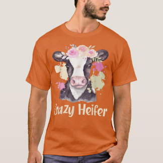 Camiseta Crazy Heifer Cow Whisperer Cow Granja Animal