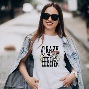 Camiseta Crazy Heifer - Vaca Floral