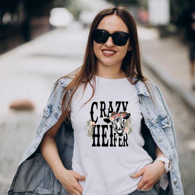 Camiseta Crazy Heifer - Vaca Floral (Subido por el creador)