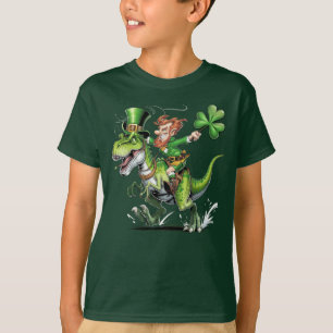 Camiseta Crazy Leprechaun en T-Rex Funny St Patricks Day