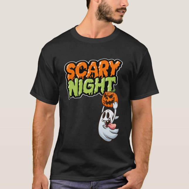 Camiseta Crazy Night Ghost Halloween Costume para niños P (Anverso)