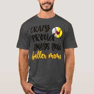 Camiseta Crazy Orgulloso Softball Béisbol Meme Abuela Camis