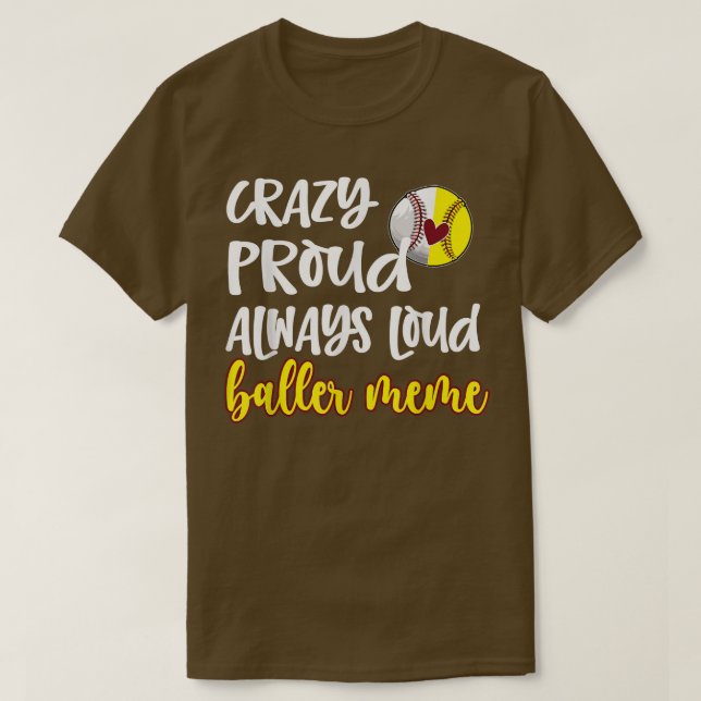 Camiseta Crazy Orgulloso Softball Béisbol Meme Abuela Camis (Diseño del anverso)