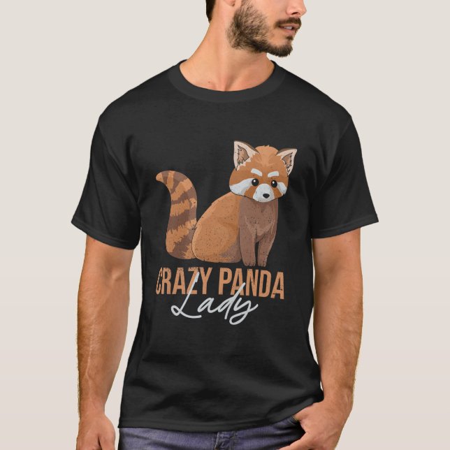 Camiseta Crazy Panda Lady For A Red Panda Lady (Anverso)
