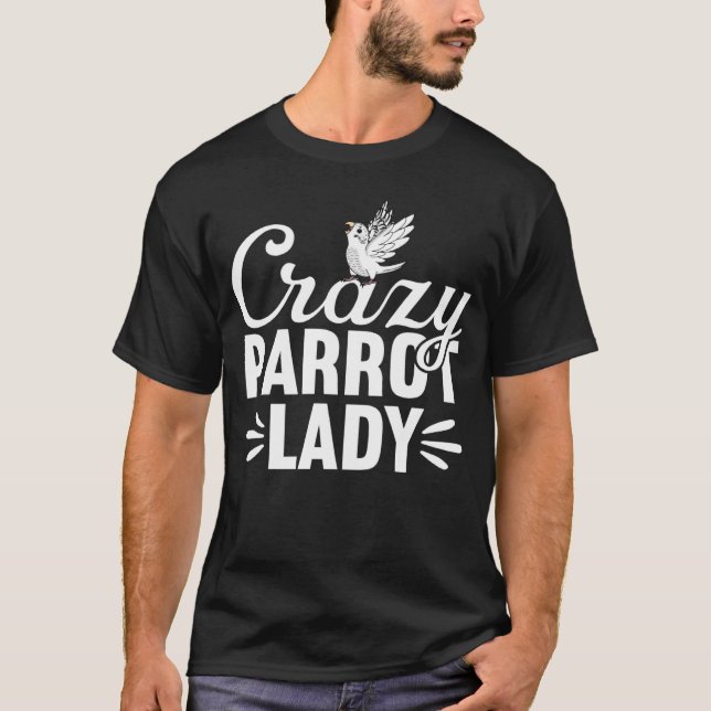 Camiseta Crazy Parrot Lady White Budgerigar (Anverso)