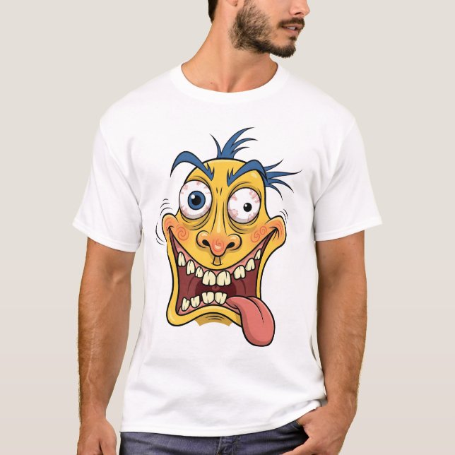 Camiseta Crazy Personalizado Face T-Shirt - Funny Colorful  (Anverso)