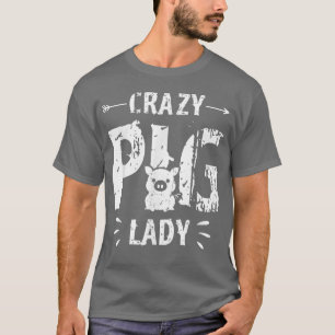 Camiseta Crazy Pig Lady Pig Lover Animal Farm Farmer Farmin
