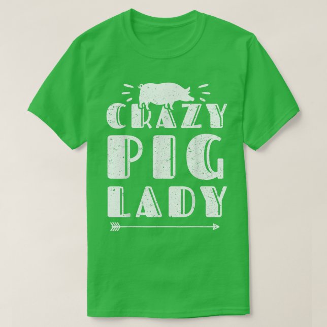 Camiseta Crazy Ping Lady Pig Lover Granja de animales (Diseño del anverso)