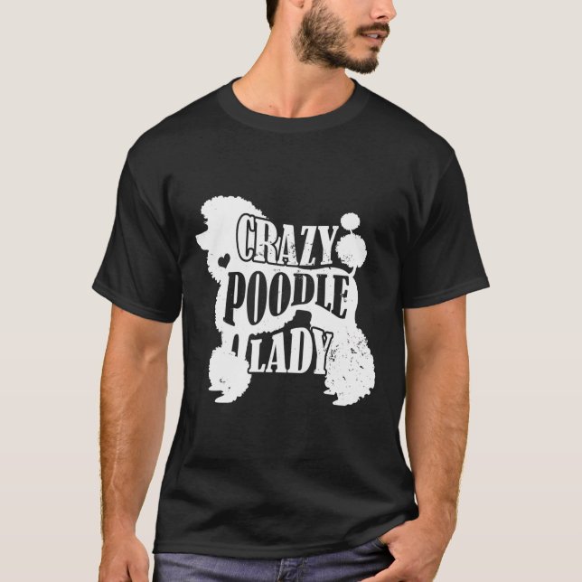 Camiseta Crazy Poodle Lady Hoodie Mascota Perro Regalos a M (Anverso)