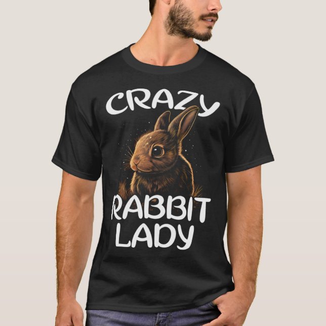 Camiseta Crazy Rabbit Lady Cute Bunny Owner Breeder Hare  M (Anverso)