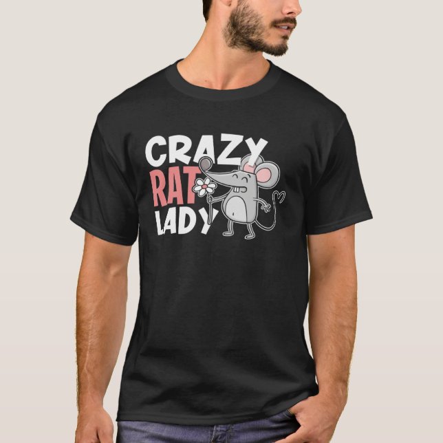 Camiseta Crazy Rat Lady   Cute  For Pet Rat Owner (Anverso)