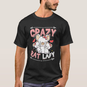 Camiseta Crazy Rat Lady Cute Rat Mom Mascota Rat