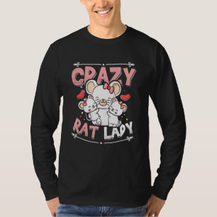 Camiseta Crazy Rat Lady Cute Rat Mom Mascota Rat