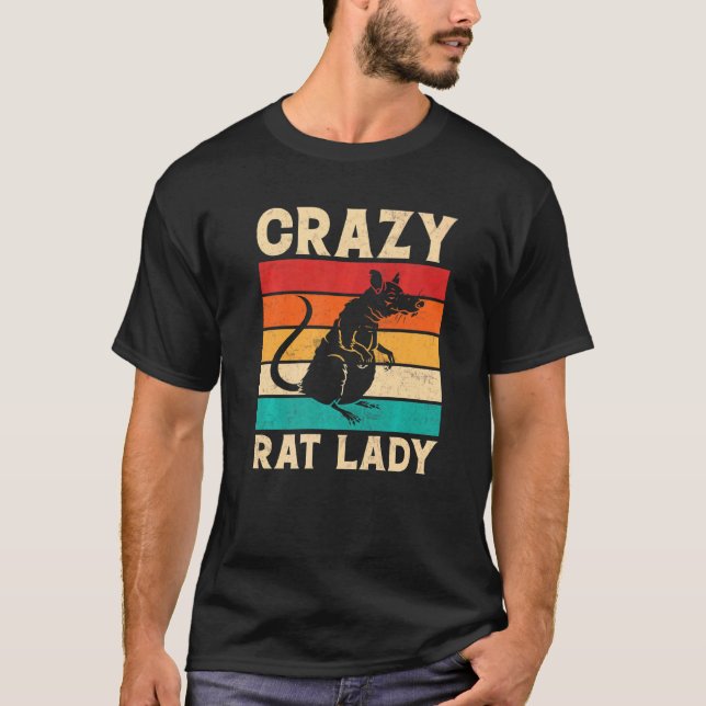 Camiseta Crazy Rat Lady Houserat Rat (Anverso)