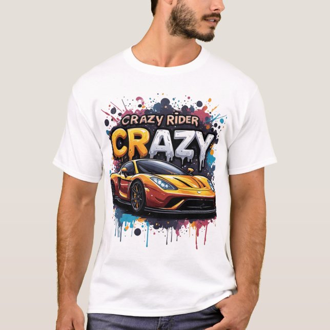 Camiseta Crazy Rider: Vibrant Graffiti Art (Anverso)