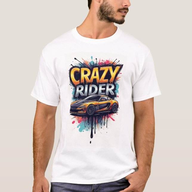 Camiseta Crazy Rider: Vibrant Graffiti Art (Anverso)