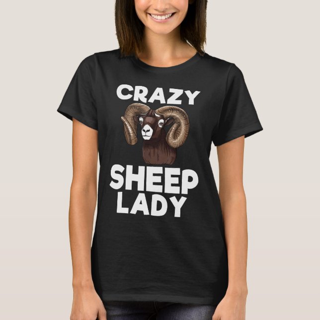 Camiseta Crazy Sheep Lady Funny Farm Animal Lover Tee (Anverso)