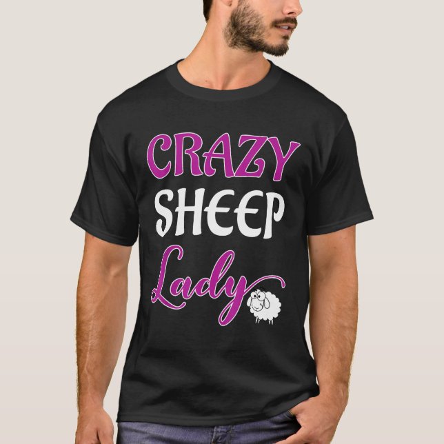 Camiseta Crazy Sheep Lady Funny Farm Animal Novedad (Anverso)
