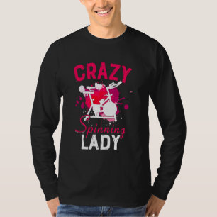 Camiseta Crazy Spinning Lady Funny Indoor Hembra Spinning B