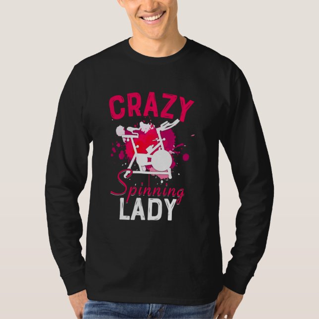 Camiseta Crazy Spinning Lady Funny Indoor Hembra Spinning B (Anverso)