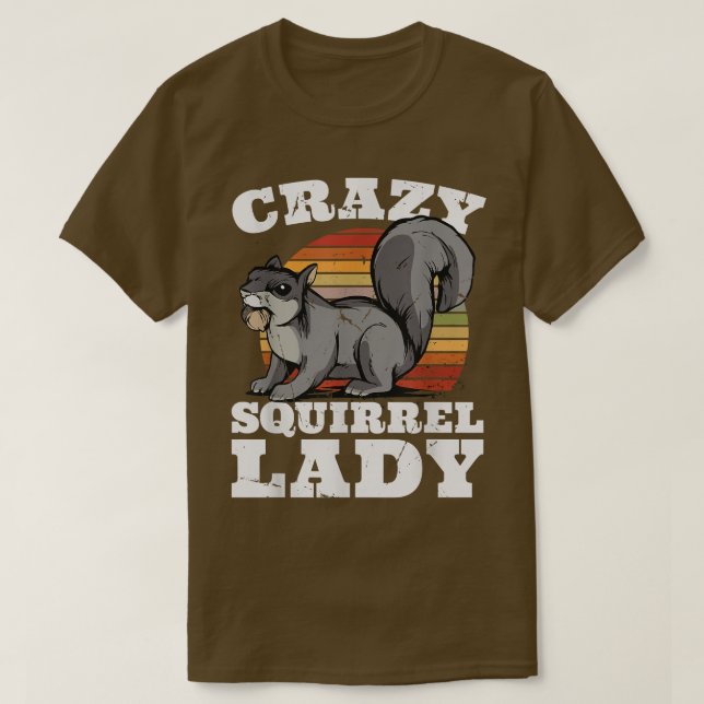 Camiseta Crazy Squirrel Lady Gray Oriental Japonés De Squir (Diseño del anverso)