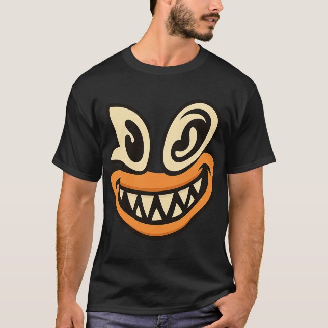 Camiseta Crazy Wide-Smile Face – Unique Bold Graphic Tee (Anverso)