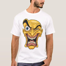 Crazy Yellow Caricature Face T-Shirt