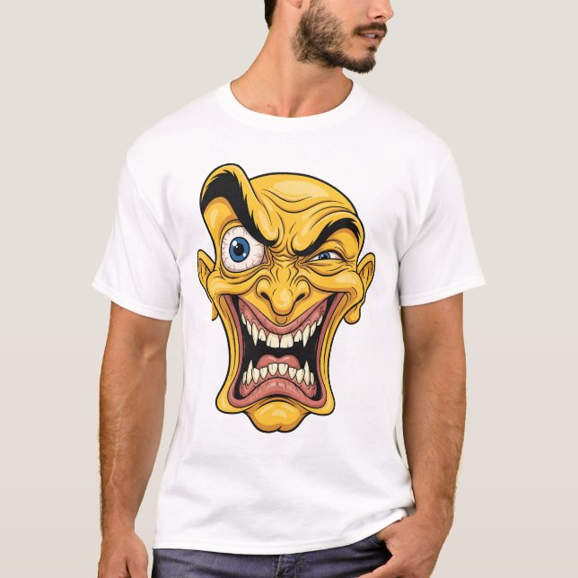 Camiseta Crazy Yellow Caricature Face T-Shirt (Anverso)