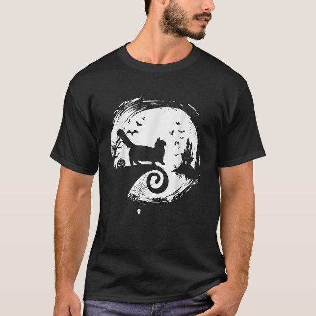 Camiseta Cre de silueta lunar de la luna de Munchkin Cat Ha (Anverso)