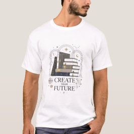 Camiseta Crea tu futura pila de libros vintage