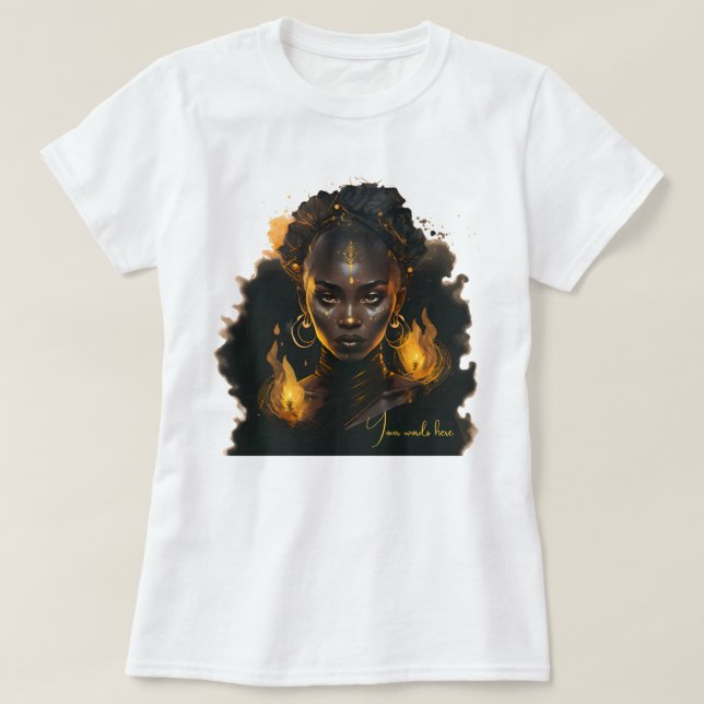 Camiseta Crea Tu Propia Bruja Dorada Flamígera (Diseño del anverso)