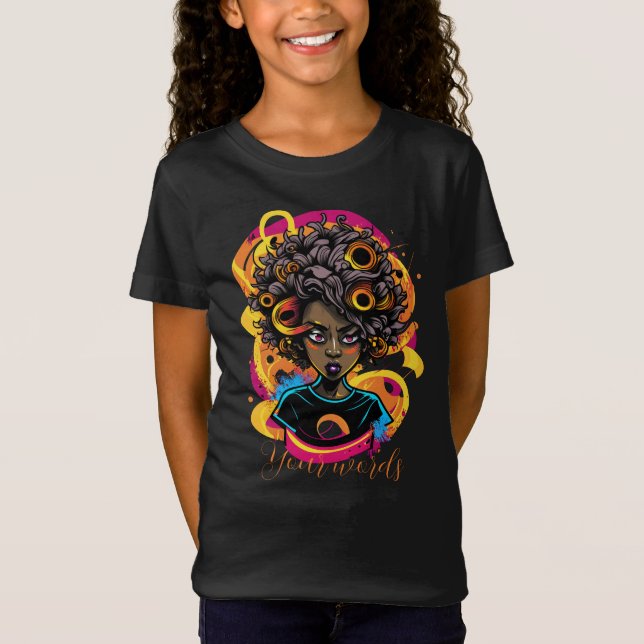 Camiseta Crea tu propia colorida mujer negra (Anverso)