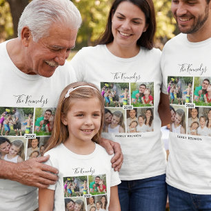 Camiseta Crea tu propia combinación de 4 fotos Reunión fami