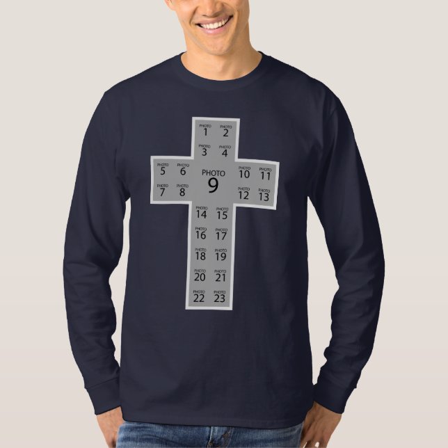 Camiseta Crea tu propia cruz cristiana de 23 fotos (Anverso)
