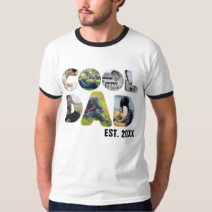 Camiseta Crea tu propia foto de 7 letras de papá genial par