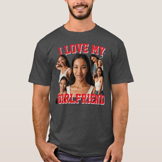 Camiseta Crea tu propia foto de Bootleg Yo amo a mi novia (Anverso)