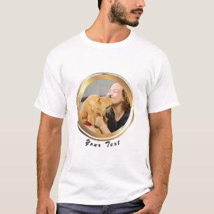 Camiseta Crea tu propia foto de perro de círculo dorado