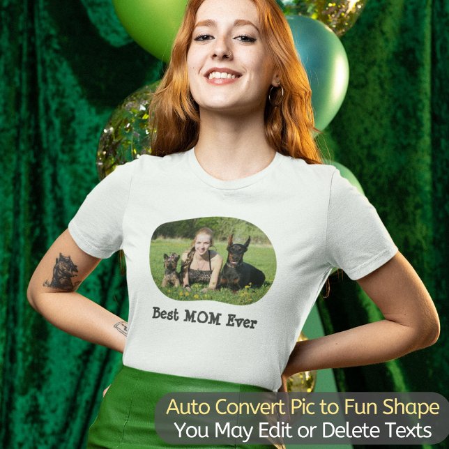 Camiseta Crea tu propia foto Personalizado mejor MOM única (Upload your photo and it will be automatically transformed to a fun Curve Shape.)