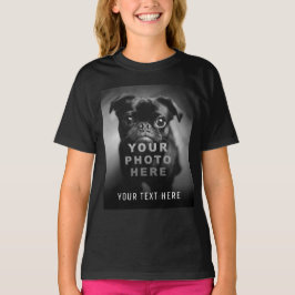Camiseta Crea tu propia foto simple y texto personalizado