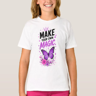 Camiseta 💜 Crea Tu Propia Mariposa Mágica Chica Cita 💜