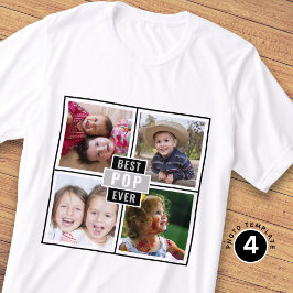 Camiseta Crea tu propia mejor collage de 4 fotos pop de tod