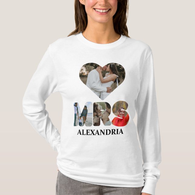 Camiseta Crea tu propia pareja de fotos de Mr. y Mrs. (Anverso)