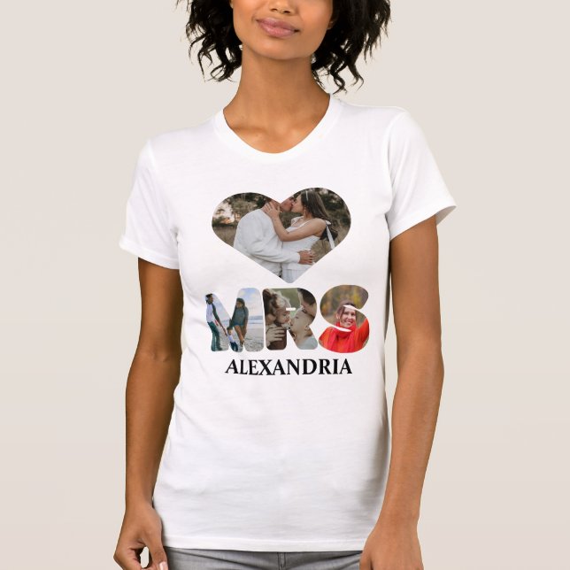 Camiseta Crea tu propia pareja de fotos de Mr. y Mrs. (Anverso)