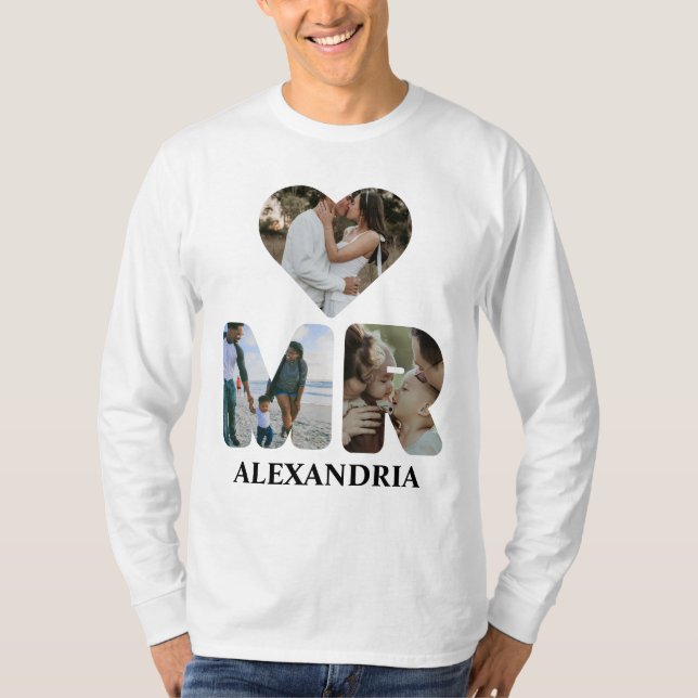 Camiseta Crea tu propia pareja de fotos de Mr. y Mrs. (Anverso)