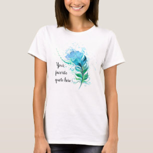 Camiseta Crea tu propia pluma azul y verde