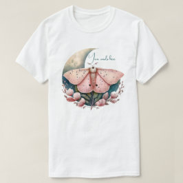 Camiseta Crea tu propia polilla lunar rosa y flores