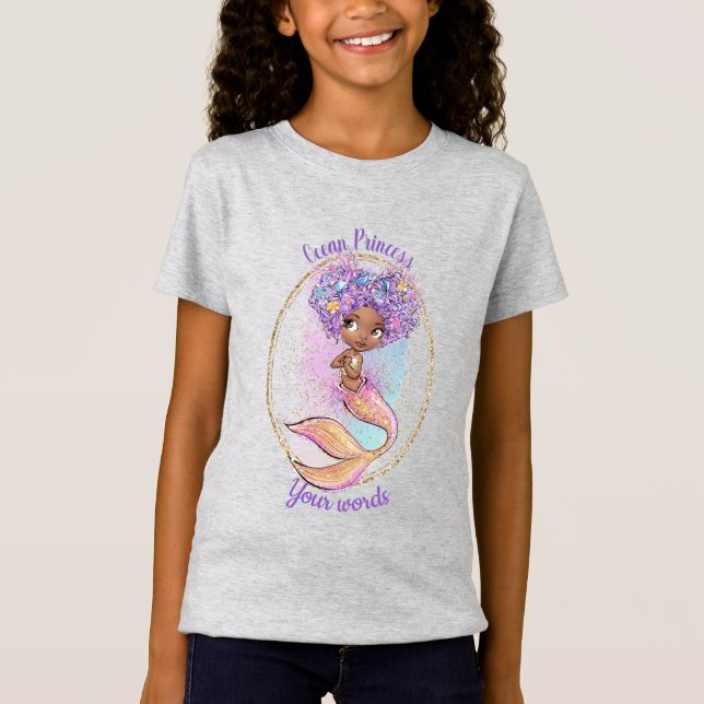 Camiseta Crea tu propia princesa negra del océano de la sir (Anverso)