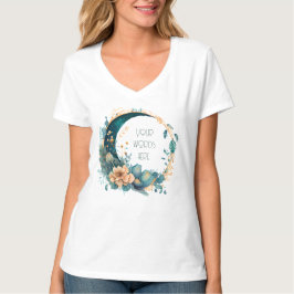 Camiseta Crea tu propia serpiente y Verde azulada luna flor